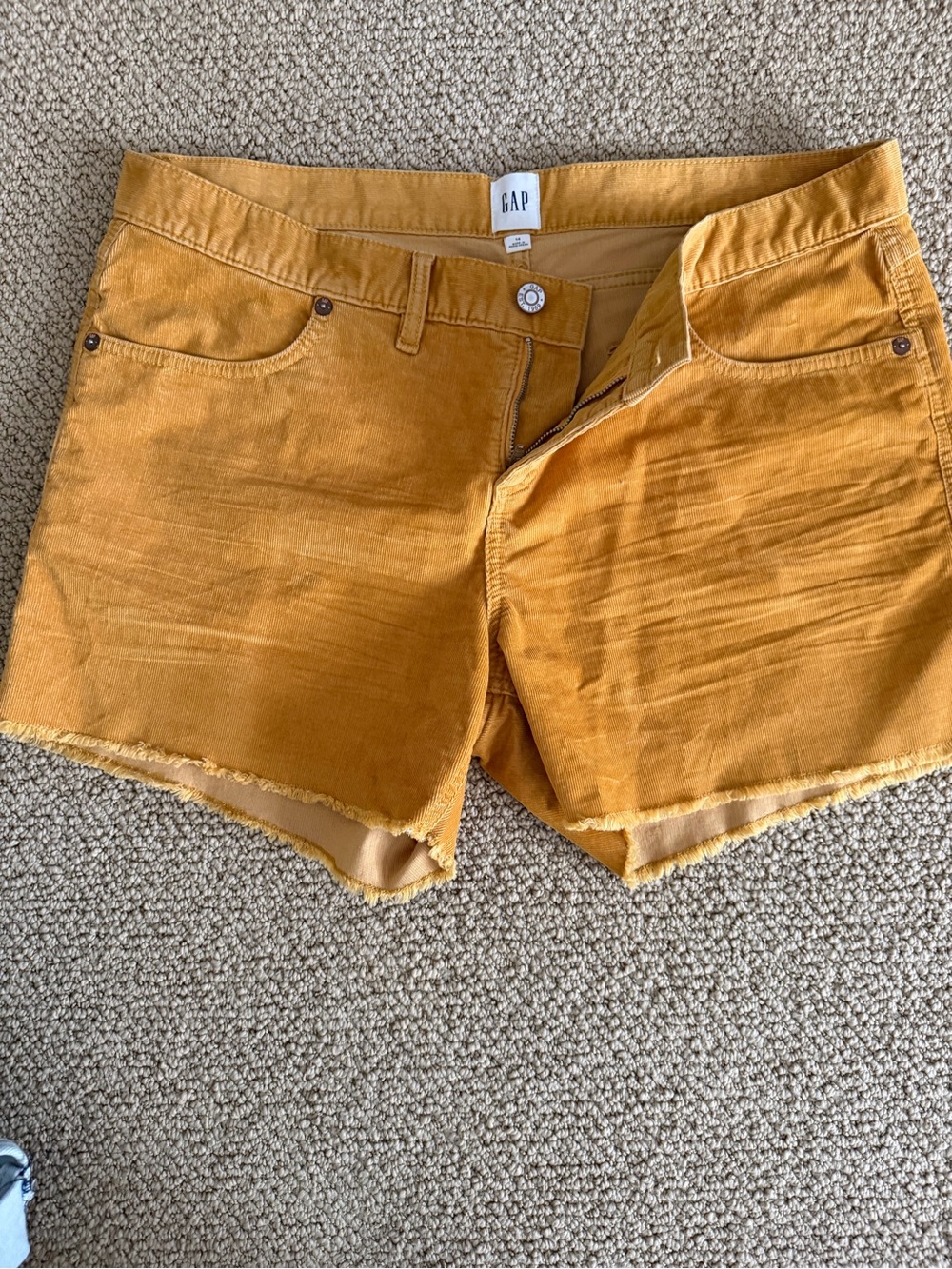 GAP Mustard Yellow Corduroy Cutoff Shorts